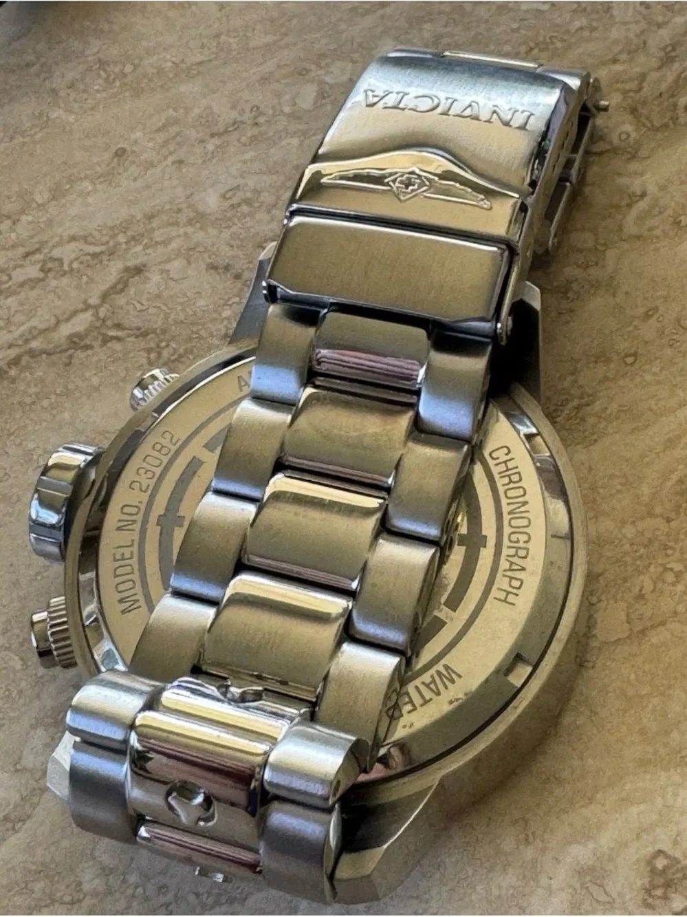 Invicta S1 Silver Stainless Steel Watch with Green Dial